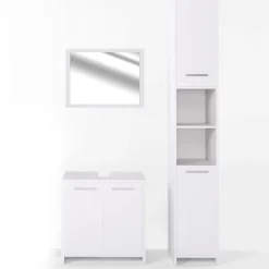 Badmöbel Set Kiko Badezimmer Spiegel Kommode Unterschrank Weiß ^ Vicco Discount