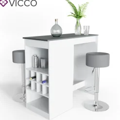 Vicco Bartisch ROSS Weiß Bartresen Stehtisch Tresentisch Bistrotisch Tisch inkl. Barhocker Online