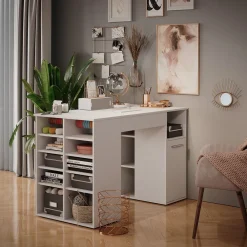 Vicco Basteltisch Victoria 135x86cm weiß, Schreibtisch mit 2 Schubladen Maltisch Best