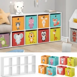 Bücherregal Wandregal Standregal Scutum Weiß Raumteiler Kinder-Faltboxen ^ Vicco New