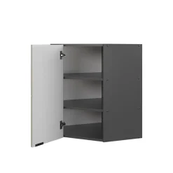 Eckhängeschrank Fame-Line Anthrazit Grau-Beige gerahmt 57 cm ^ Vicco Online