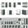 Eckküche Küchenzeile Einbauküche Fame-Line Landhaus Weiß Grün Gold 190 cm Schubunterschrank Spülenunterschrank Eckunterschrank Herdumbauschrank Hängeglasschrank Hängeschrank ^ Vicco Discount