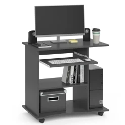 Eckschreibtisch Schreibtisch Computertisch Odin Anthrazit Arbeitstisch Ablage ^ Vicco Discount