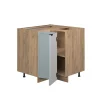 Eckunterschrank Fame-Line Eiche Hellblau-Grau gerahmt 87 cm mit Arbeitsplatte Eiche ^ Vicco