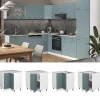 Eckunterschrank Küchenschrank R-Line Solid Weiß Blau Grau 87 cm modern ^ Vicco New