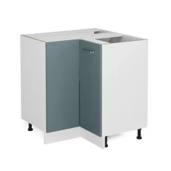 Eckunterschrank Küchenschrank R-Line Solid Weiß Blau Grau 87 cm modern ^ Vicco New
