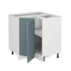 Eckunterschrank Küchenschrank R-Line Solid Weiß Blau Grau 87 cm modern ^ Vicco New