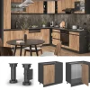 Eckunterschrank Küchenschrank Küchenmöbel R-Line J-Shape Anthrazit Eiche 86 cm modern ^ Vicco Hot