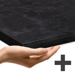 Eckunterschrank R-Line Schwarz Beton Weiß 86 cm mit Arbeitsplatte Anthrazit ^ Vicco Clearance