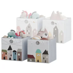 Faltboxen - 2er Set "Stadt", 30 x 30 cm, Grau, Aufbewahrungsbox, abwaschbar ^ Vicco Sale