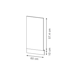 Vicco Geschirrspülerblende Fame-Line Eiche Dunkelblau Hochglanz 60 cm mit Arbeitsplatte Weiß-Marmor Best