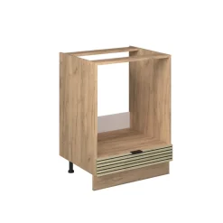 Vicco Herdumbauschrank Fame-Line Eiche gefräst 60 cm mit Arbeitsplatte Eiche Clearance