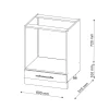 Herdumbauschrank Küchenschrank Küchenmöbel Fame-Line Anthrazit Eiche modern 60 cm Küche Einbauküche Blende Herdschrank Küchenzeile ^ Vicco Outlet