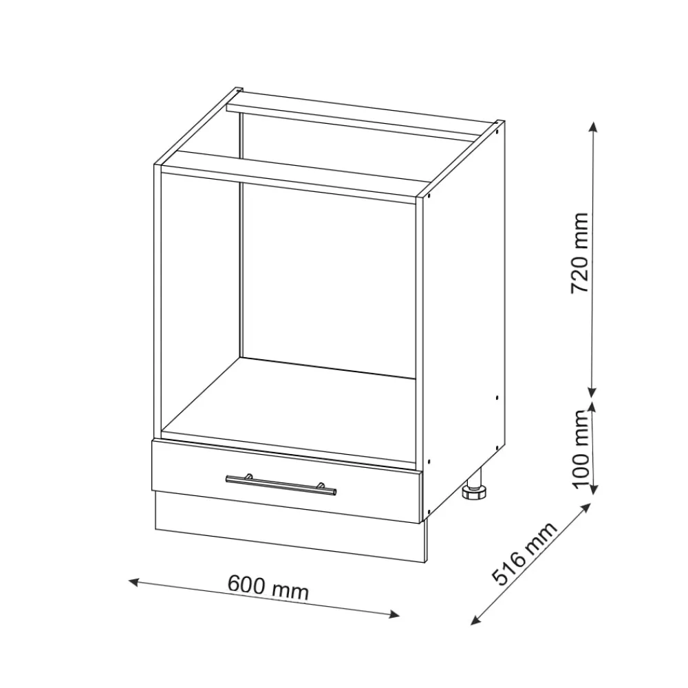 Herdumbauschrank Küchenschrank Küchenmöbel Fame-Line Anthrazit Eiche modern 60 cm Küche Einbauküche Blende Herdschrank Küchenzeile ^ Vicco Outlet