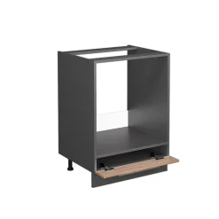 Herdumbauschrank Küchenschrank Küchenmöbel Fame-Line Anthrazit Eiche modern 60 cm Küche Einbauküche Blende Herdschrank Küchenzeile ^ Vicco Outlet
