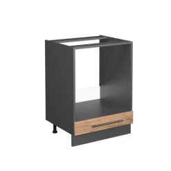 Herdumbauschrank Küchenschrank Küchenmöbel Fame-Line Anthrazit Eiche modern 60 cm Küche Einbauküche Blende Herdschrank Küchenzeile ^ Vicco Outlet