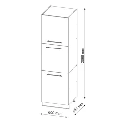 Vicco Herdumbauschrank Küchenschrank Küchenmöbel Fame-Line Eiche Weiß 60 cm modern Hochglanz Küche Einbauküche Blende Herdschrank Hochschrank Küchenzeile Drehtür Einlegeboden Sale