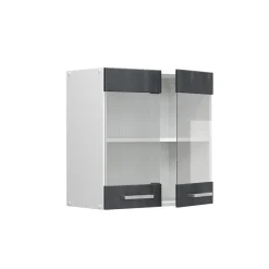 Vicco Hängeglasschrank R-Line Schwarz Beton Weiß 60 cm Clearance