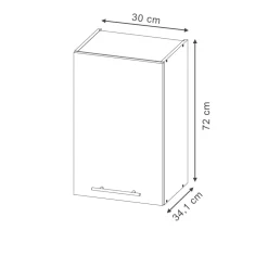 Hängeschrank Fame-Line Anthrazit Hellblau-Grau gerahmt 30 cm ^ Vicco Hot