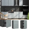 Hängeschrank Fame-Line Anthrazit Hellblau-Grau gerahmt 50 cm ^ Vicco