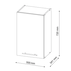 Hängeschrank Fame-Line Anthrazit Hellblau-Grau gerahmt 50 cm ^ Vicco