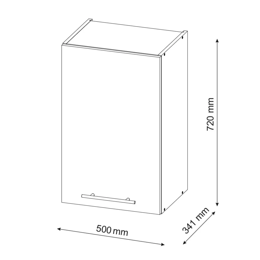 Hängeschrank Fame-Line Anthrazit Hellblau-Grau gerahmt 50 cm ^ Vicco