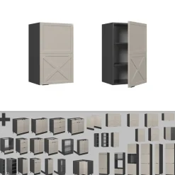 Vicco Hängeschrank Fame-Line Anthrazit Grau-Beige gerahmt 45 cm Discount