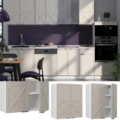 Hängeschrank Fame-Line Weiß Grau-Beige gerahmt 60 cm ^ Vicco Outlet