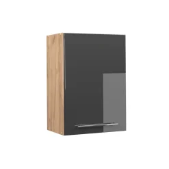 Vicco Hängeschrank Küchenschrank Küchenmöbel Fame-Line Eiche Anthrazit modern 50 cm Küche Einbauküche Hängeschrank Drehtür Einlegeboden Küchenzeile Hochglanz Hot