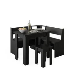 Küchenbank Sitzbank Esszimmerbank Roman Schwarz 77 cm modern Truhenbank Eckbankgruppe Esszimmergruppe Küchensitzgruppe Sitzbankgruppe Küchenmöbel Polstermöbel ^ Vicco New