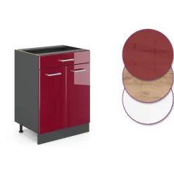 Küchenschrank Unterschrank Schubunterschrank 60 cm R-Line Anthrazit ^ Vicco Best