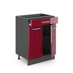 Küchenschrank Unterschrank Schubunterschrank 60 cm R-Line Anthrazit ^ Vicco Best