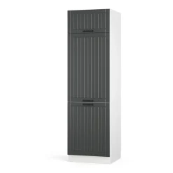 Kühlumbauschrank 60 cm FAME Line Küchenschrank Küchenzeile Landhaus Anthrazit ^ Vicco