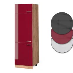 Kühlumbauschrank Küchenschrank Küchenzeile R-Line 60 cm Goldkraft Bordeaux ^ Vicco Discount