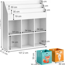 Kinderregal Bücherregal Aufbewahrungsregal Luigi Spielzeugablage Faltbox ^ Vicco Discount