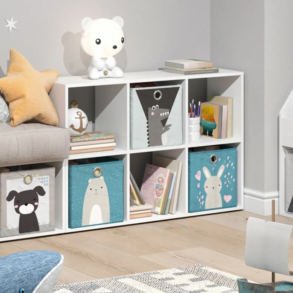 Kinderregal 6 Fächer inklusive Kinder Faltboxen Bücherregal Aufbewahrungsregal Spielzeug ^ Vicco Outlet