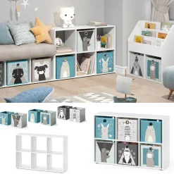 Kinderregal 6 Fächer inklusive Kinder Faltboxen Bücherregal Aufbewahrungsregal Spielzeug ^ Vicco Outlet