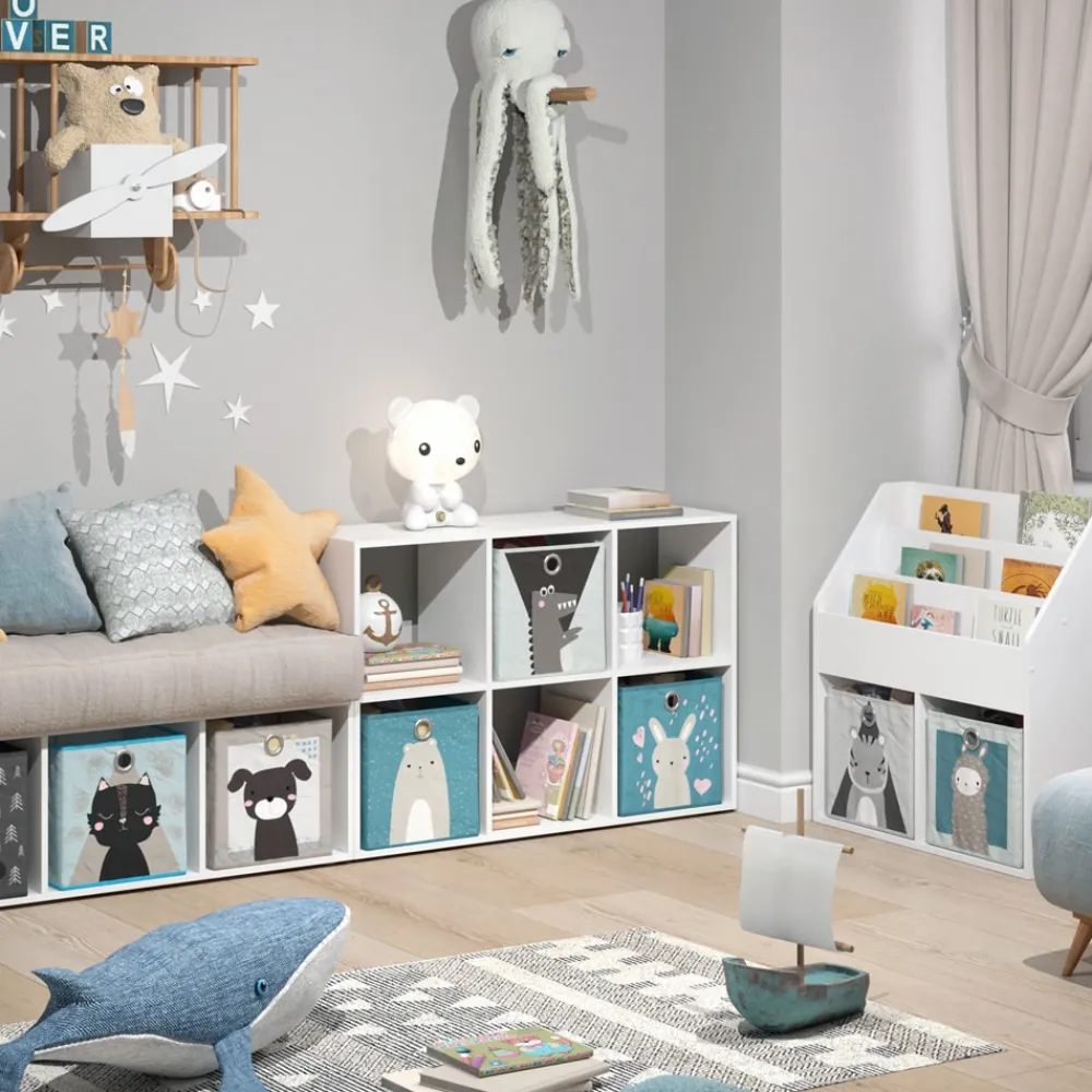 Kinderregal 6 Fächer inklusive Kinder Faltboxen Bücherregal Aufbewahrungsregal Spielzeug ^ Vicco Outlet