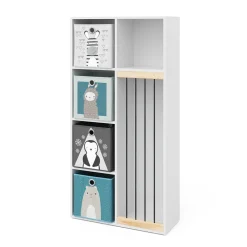 Kinderregal Kuscheltierbox Aufbewahrung Marvin Bücherregal Weiß Faltbox ^ Vicco Discount