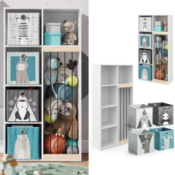Kinderregal Kuscheltierbox Aufbewahrung Marvin Bücherregal Weiß Faltbox ^ Vicco Discount