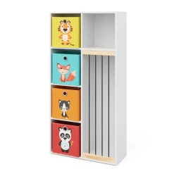 Kinderregal Kuscheltierbox Aufbewahrung Marvin Bücherregal Weiß Faltbox ^ Vicco Discount