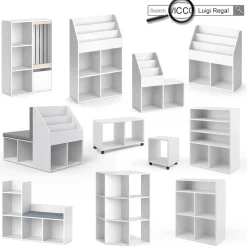 Kinderregal ONIX mit Sitzbank 6 Faltboxen Kindersitzbank Kinderzimmerregal ^ Vicco
