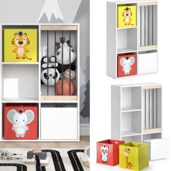 Kinderregal Spielzeugregal Spielzeugablage Luigi Weiß Faltbox Aufbewahrung ^ Vicco Outlet