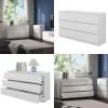 Kommode Calisto, Weiß 138 x 78,5 cm, mit 6 Schubfächer, Sideboard, Schrank ^ Vicco New