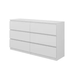 Kommode Calisto, Weiß 138 x 78,5 cm, mit 6 Schubfächer, Sideboard, Schrank ^ Vicco New