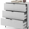 Kommode Eliza Weiß 80 x 81,2 cm mit 3 Schubladen ^ Vicco Online