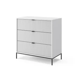 Kommode Eliza Weiß 80 x 81,2 cm mit 3 Schubladen ^ Vicco Online