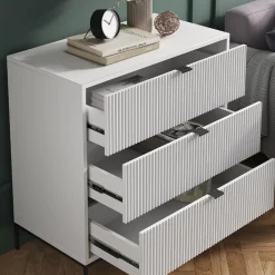 Kommode Eliza Weiß 80 x 81,2 cm mit 3 Schubladen ^ Vicco Online