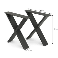 Loft Tischkufen X-Form 42cm Tischbeine Tischgestell Couchtisch Möbelfüße ^ Vicco Discount