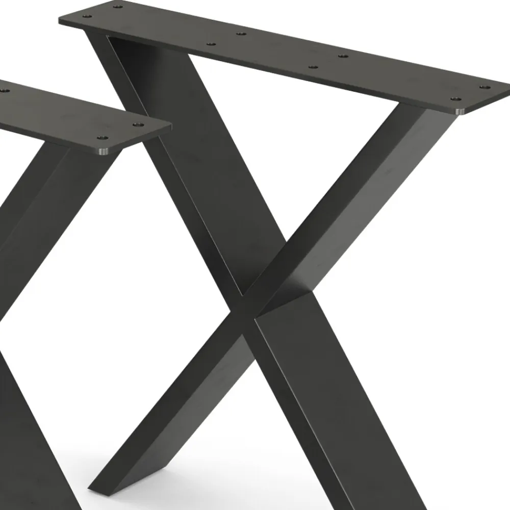 Loft Tischkufen X-Form 42cm Tischbeine Tischgestell Couchtisch Möbelfüße ^ Vicco Discount
